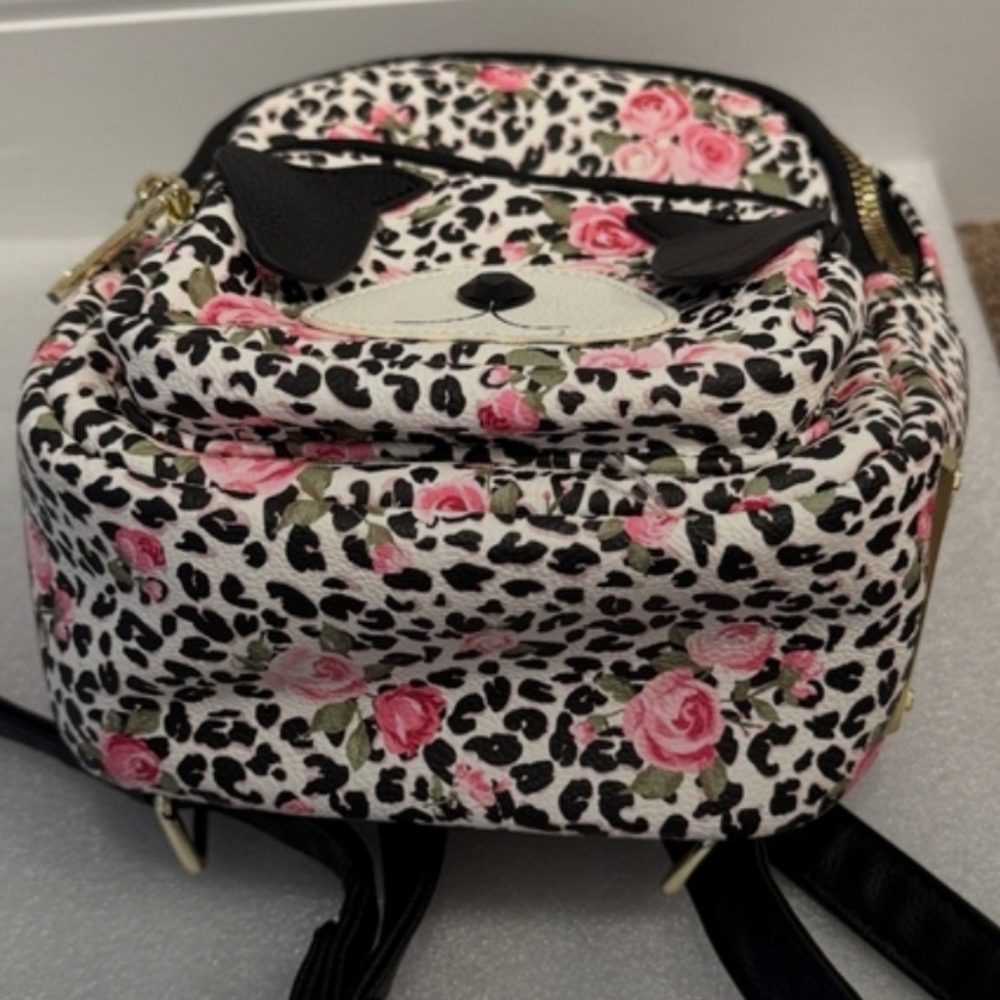 Betsey Johnson Floral Puppy Dog Mini Backpack Bag EUC - Picture 5 of 8